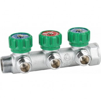 Коллектор GAPPO G1001.03 вентилями ВР/НР 3/4"x1/2"x3 выхода