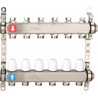 Коллектор регулируемый GAPPO G428.6 с запорными клапанами