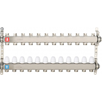 Коллектор регулируемый с запорными клапанами GAPPO G428.12 12-вых.x1"x3/4"