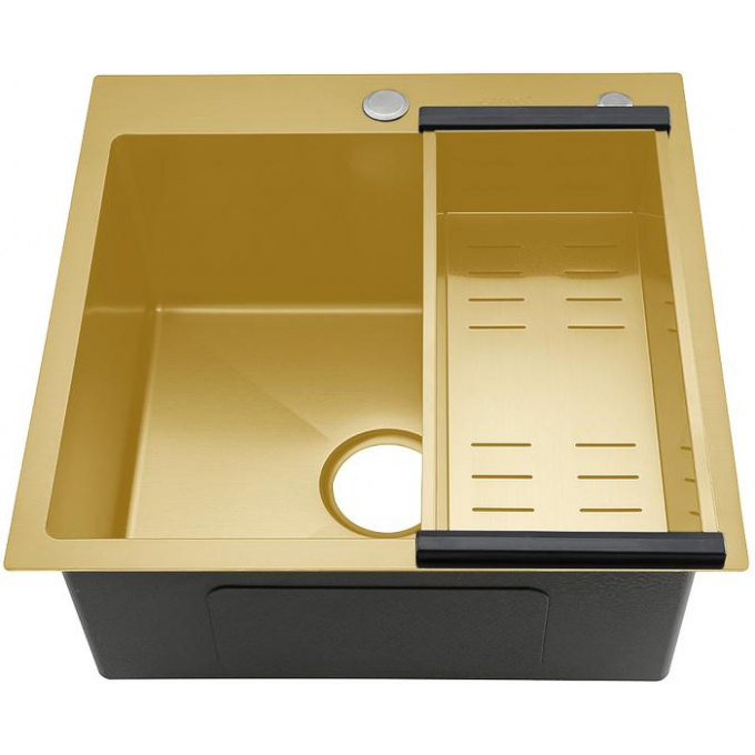 Мойка для кухни с коландером из нержавеющей стали GAPPO сатин золотой GS5050-3