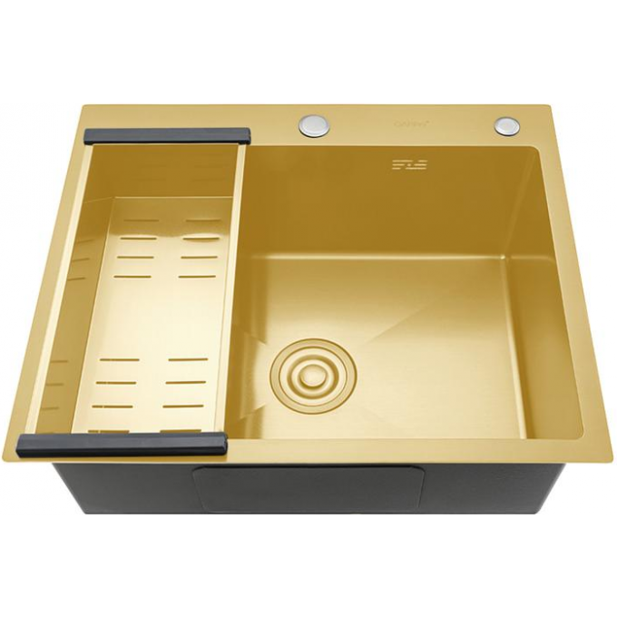 Мойка для кухни с коландером из нержавеющей стали GAPPO сатин золотой GS6050-3