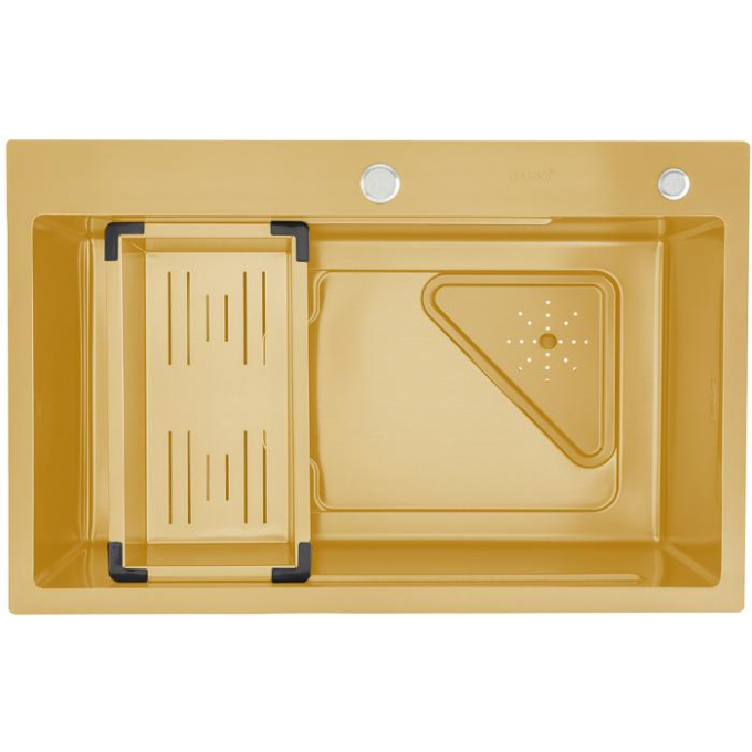 Мойка для кухни с коландером из нержавеющей стали GAPPO сатин золотой GS7246-3