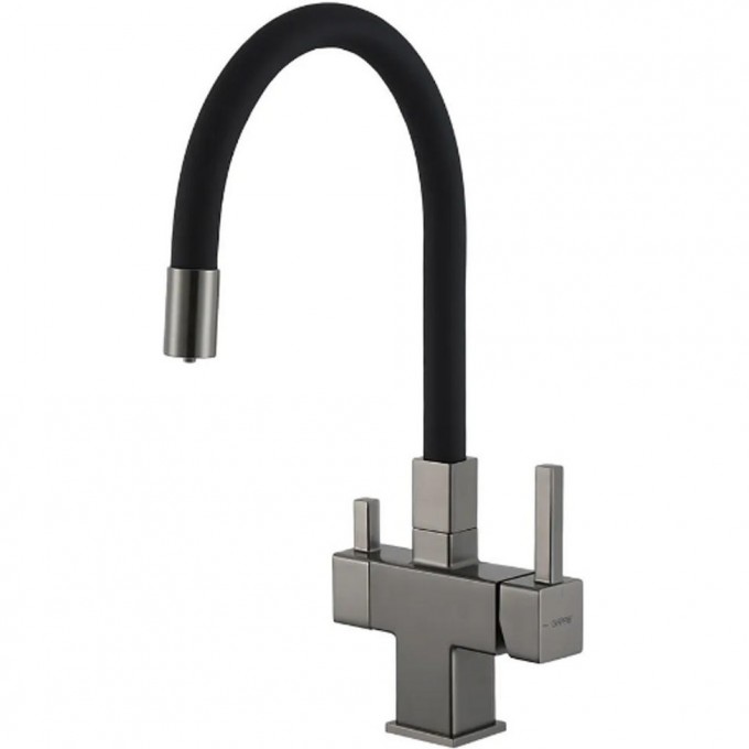 Смеситель для кухни GAPPO с гибким изливом, черный/оружейная сталь G4395-39