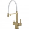 Смеситель для кухни GAPPO G4395-53 с гибким изливом, сатин золотой/белый Смеситель для кухни GAPPO G4395-53 с гибким изливом, сатин золотой/белый